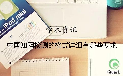 中國學術檢測的格式詳細有哪些要求？