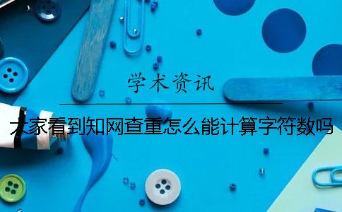 大家看到學術查重怎么能計算字符數嗎？