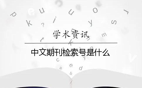 中文期刊檢索號(hào)是什么