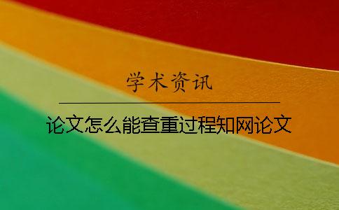論文怎么能查重過程學術論文