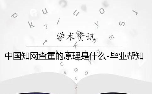 中國學(xué)術(shù)查重的原理是什么？-畢業(yè)幫學(xué)術(shù)查重