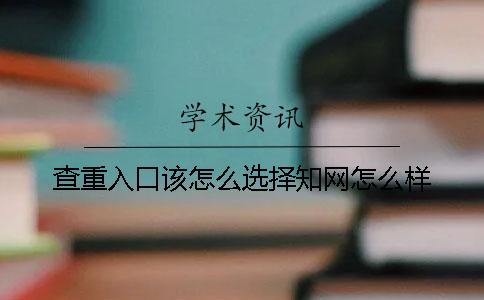 查重入口該怎么選擇？學術怎么樣？