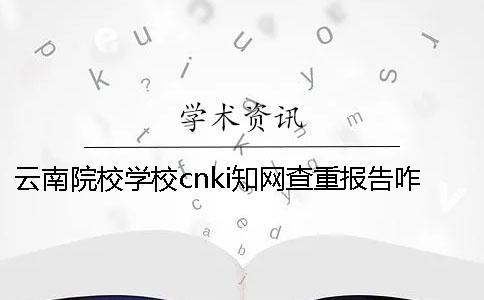 云南院校學校cnki學術查重報告咋樣鑒別真偽？