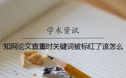 學術論文查重時關鍵詞被標紅了該怎么修改？