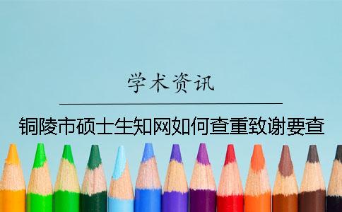 銅陵市碩士生學術如何查重？致謝要查？