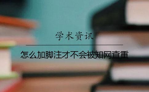 怎么加腳注才不會被學術查重