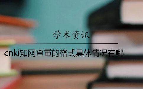 cnki學(xué)術(shù)查重的格式具體情況有哪些個要求？