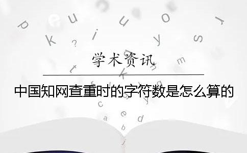 中國學術查重時的字符數是怎么算的？