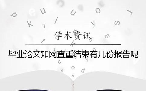 畢業論文學術查重結束有幾份報告呢