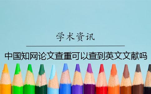中國學術論文查重可以查到英文文獻嗎？一